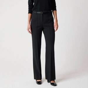 J.CREW Refined Pintuck Pant 4 Black Wide Leg Slant Pockets Ponte Knit NWT B9